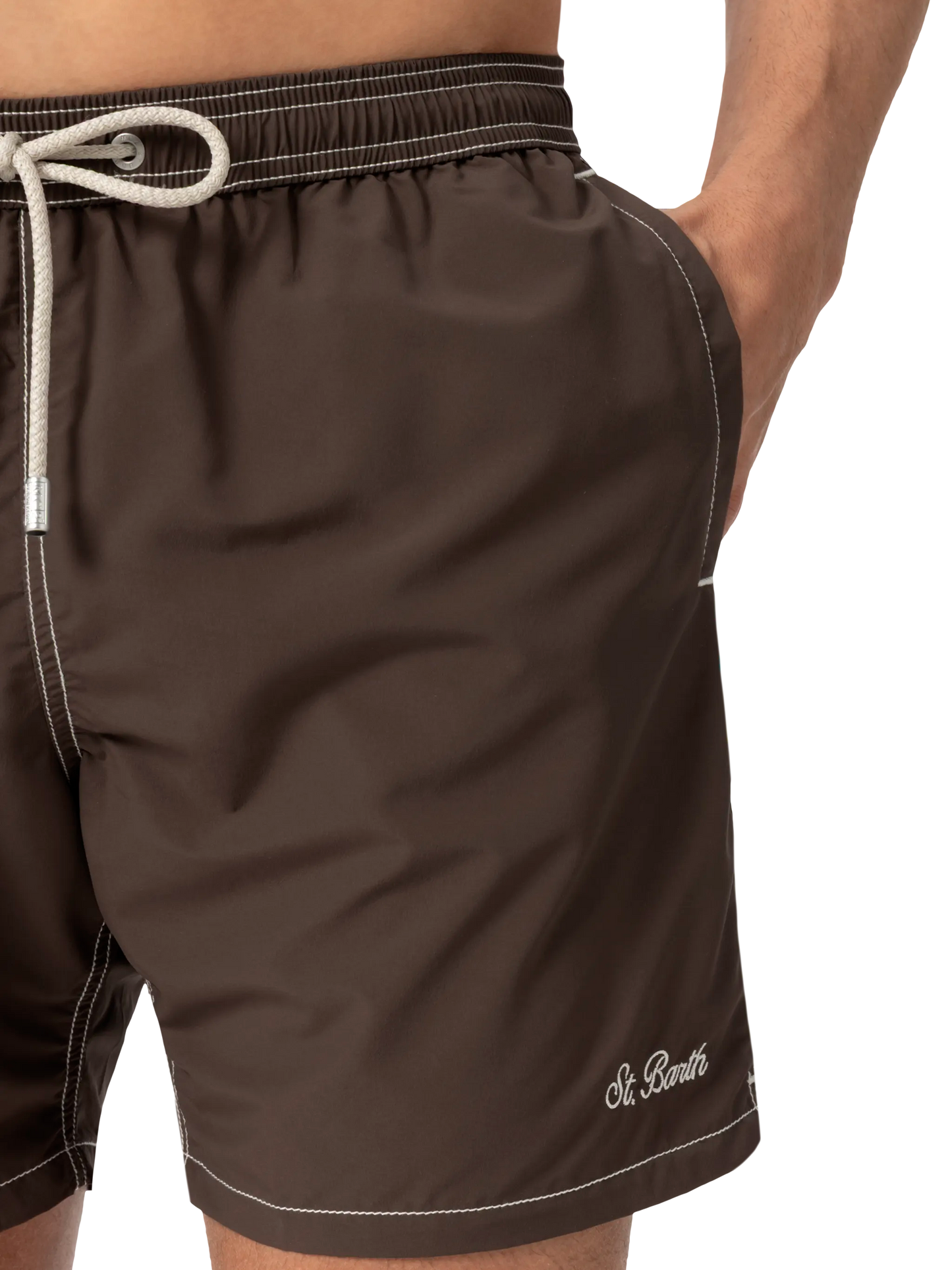 Camel mid-length classic light swim shorts Patmos