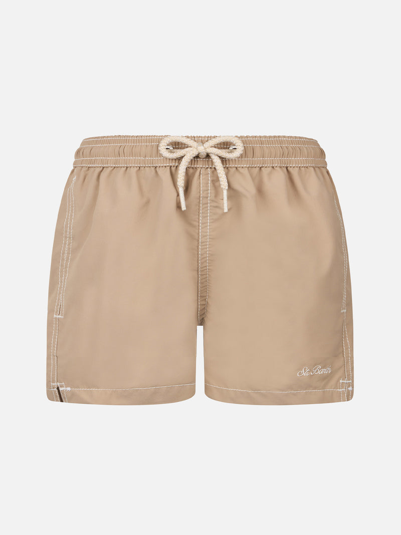 Boy beige mid-length swim shorts Patmos Jr