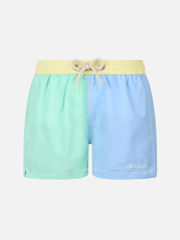 Boy color block mid-length swim shorts Patmos Jr