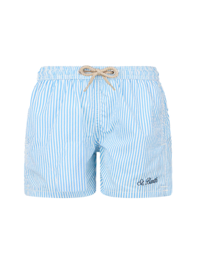 Patmos Jr seersucker striped mid-length swim shorts