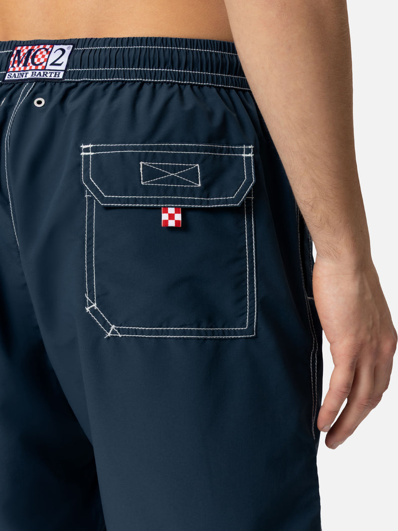 Navy blue long swim shorts Patmos