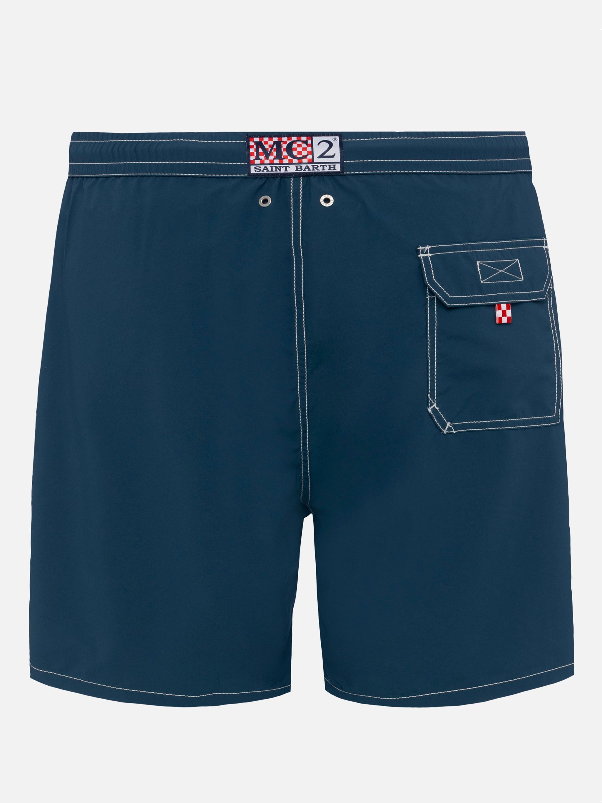 Navy blue long swim shorts Patmos – MC2 Saint Barth