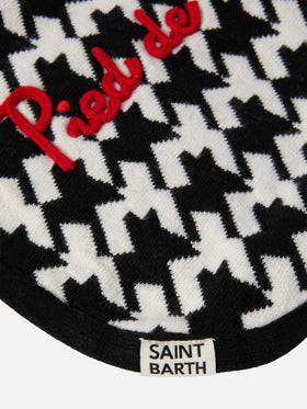 Dog sweater with Pied de Chien embroidery