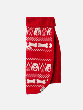 Dog sweater with  Merry embroidery