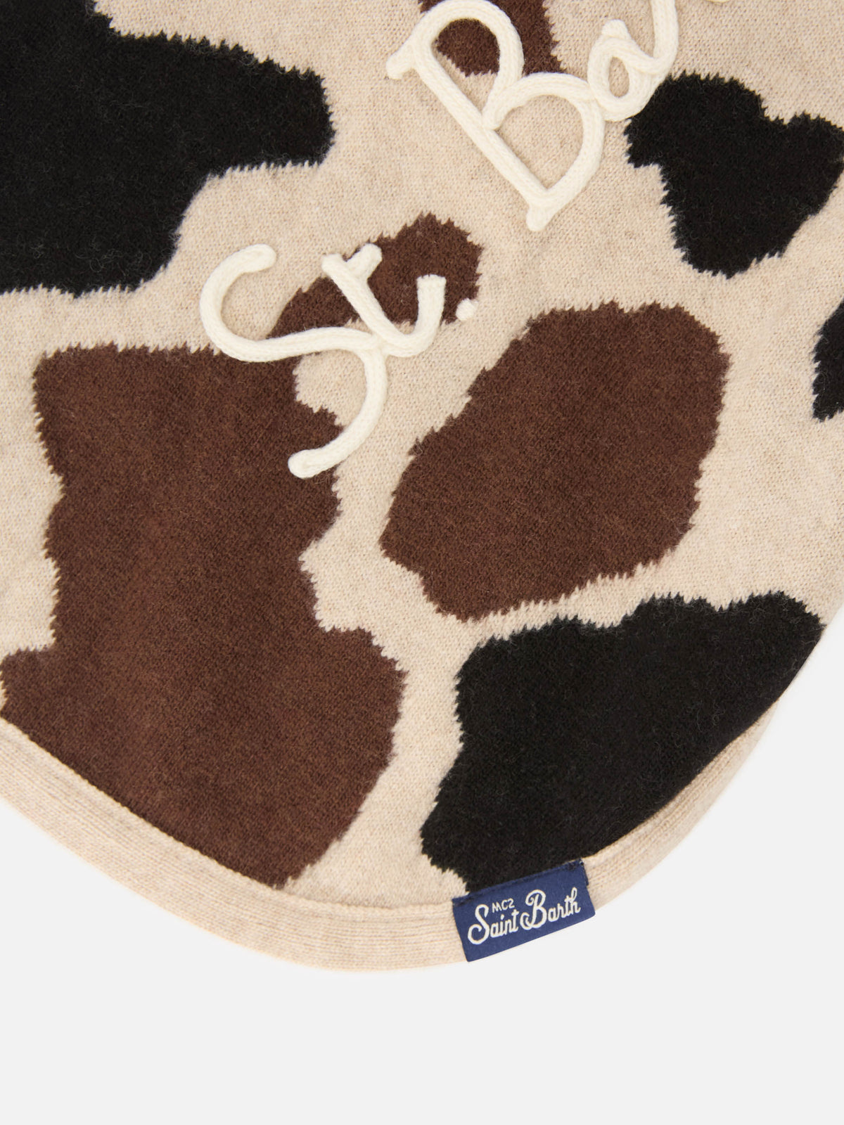 Maglione per cani Pulldoger con stampa mucca e ricamo logo
