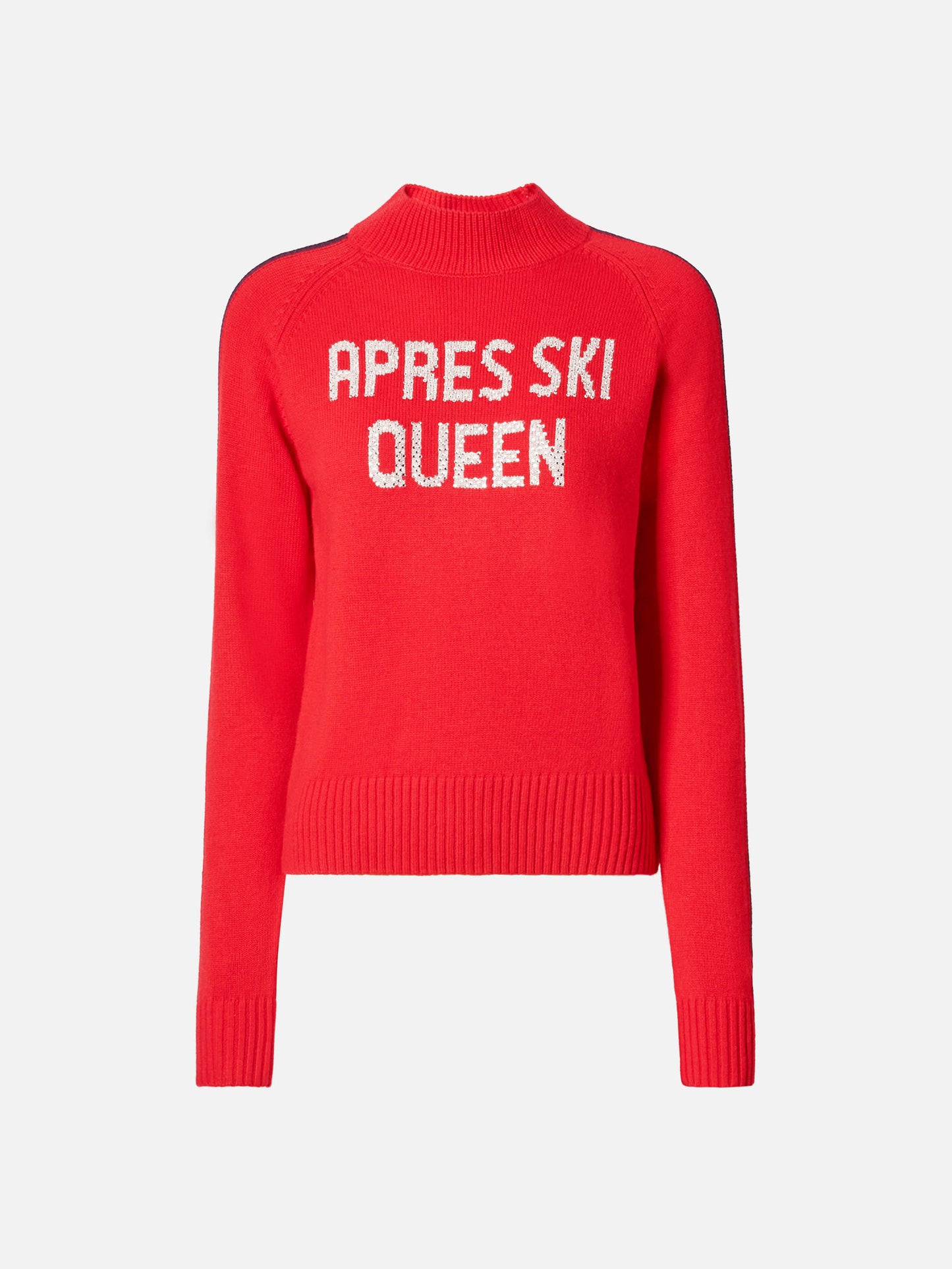 Lupetto Peak in misto cashmere rosso con applicazione in strass Ski Lover