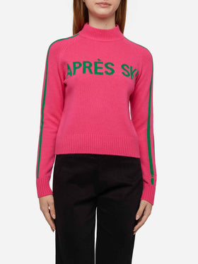 Woman half-turtleneck sweater with Apres ski embroidery - MC2 Saint Barth