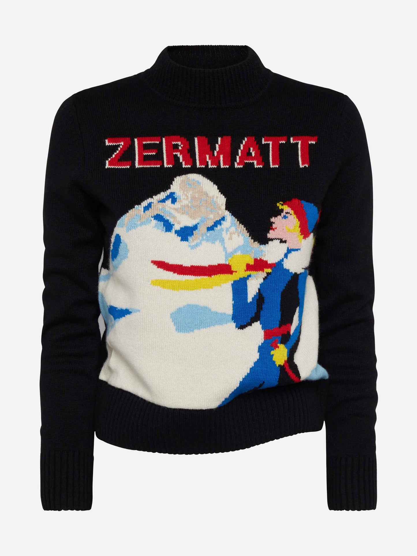 Maglione girocollo New Queen con jacquard cartolina Zermatt