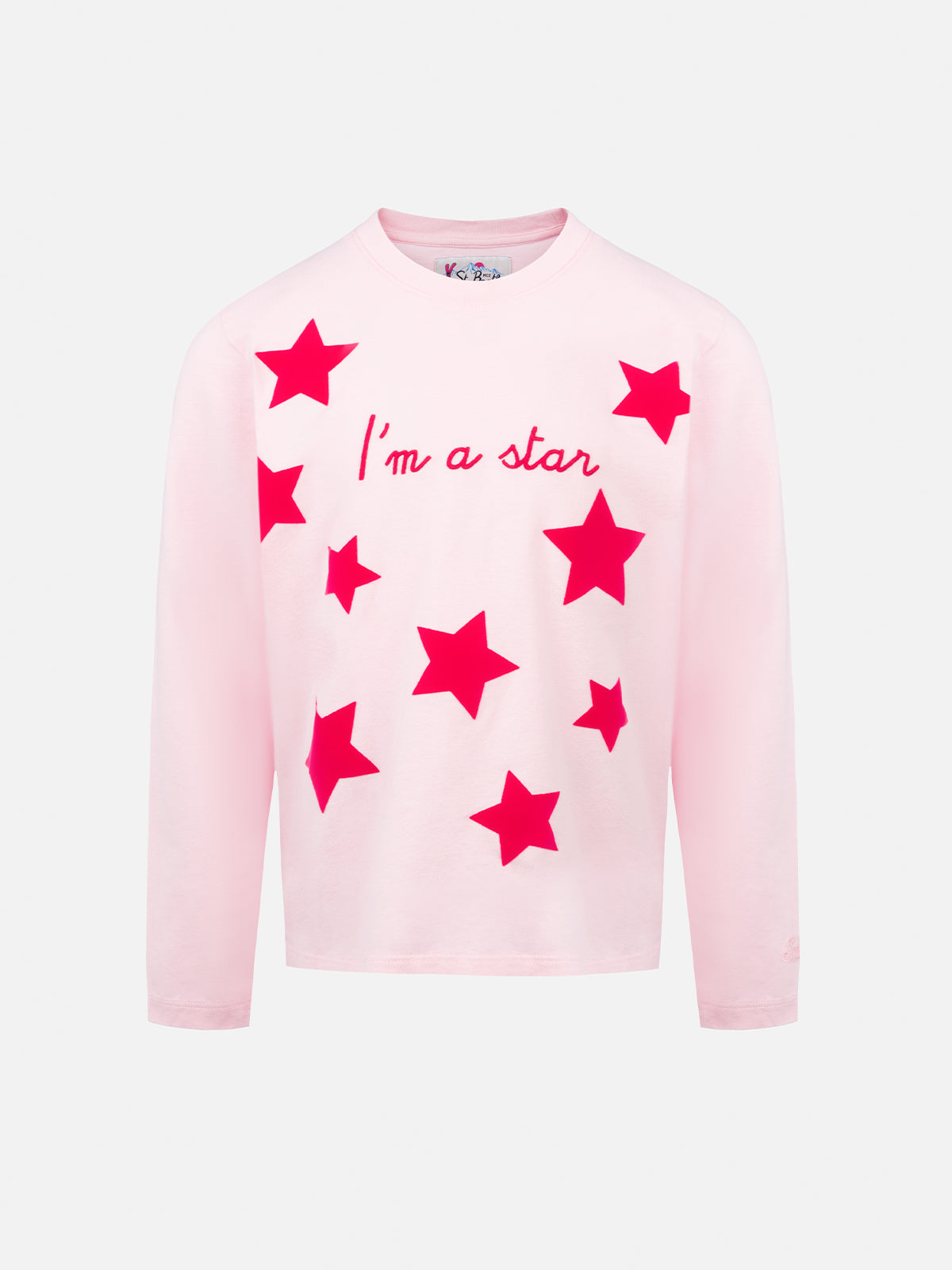 T-shirt rosa a maniche lunghe da bambina Penny con ricamo I'm a star