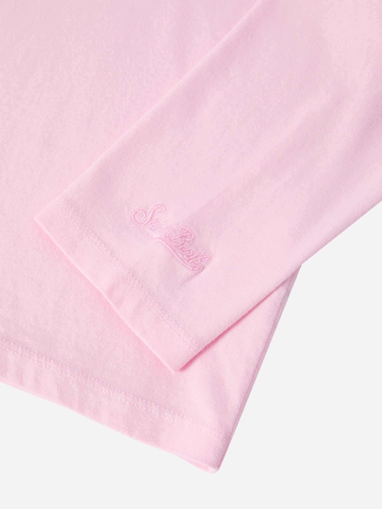 T-shirt Penny in cotone rosa a maniche lunghe con ricamo Bella e Monella