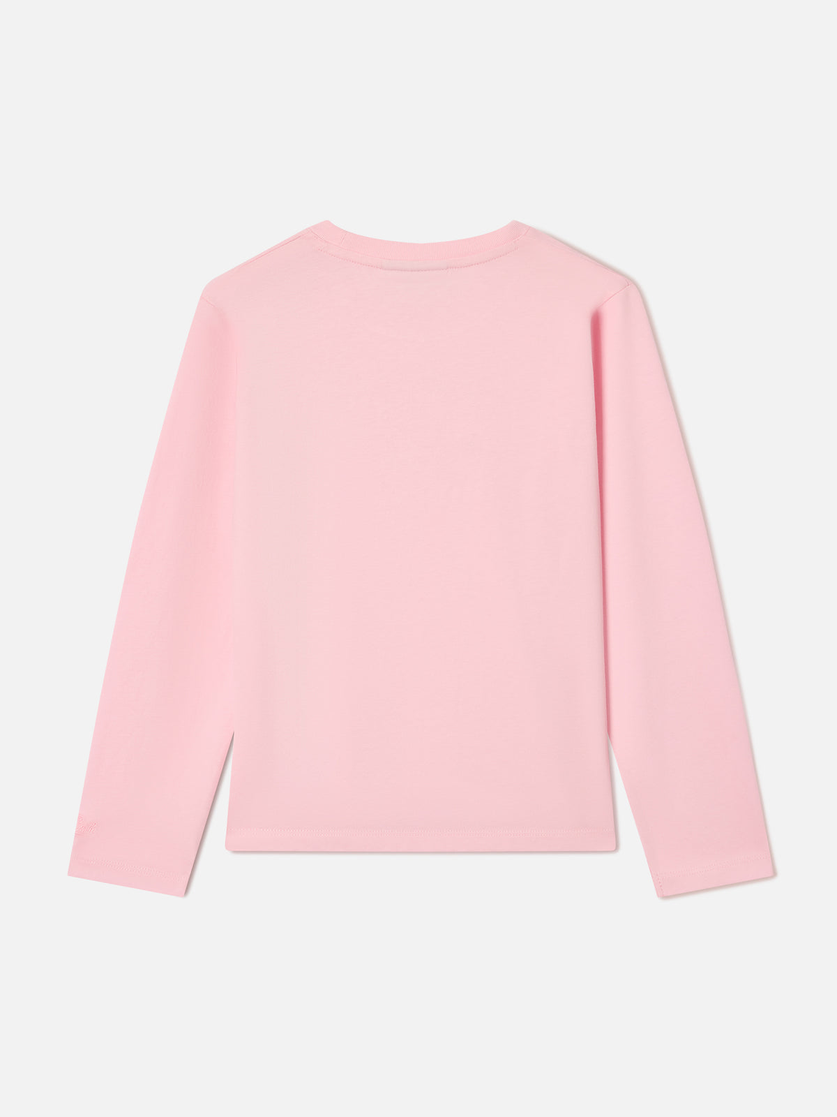 Camiseta Pink Penny de algodón orgánico de manga larga con bordado Vado Dai Nonni 