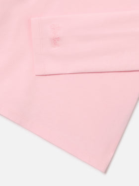 Camiseta Pink Penny de algodón orgánico de manga larga con bordado Vado Dai Nonni 