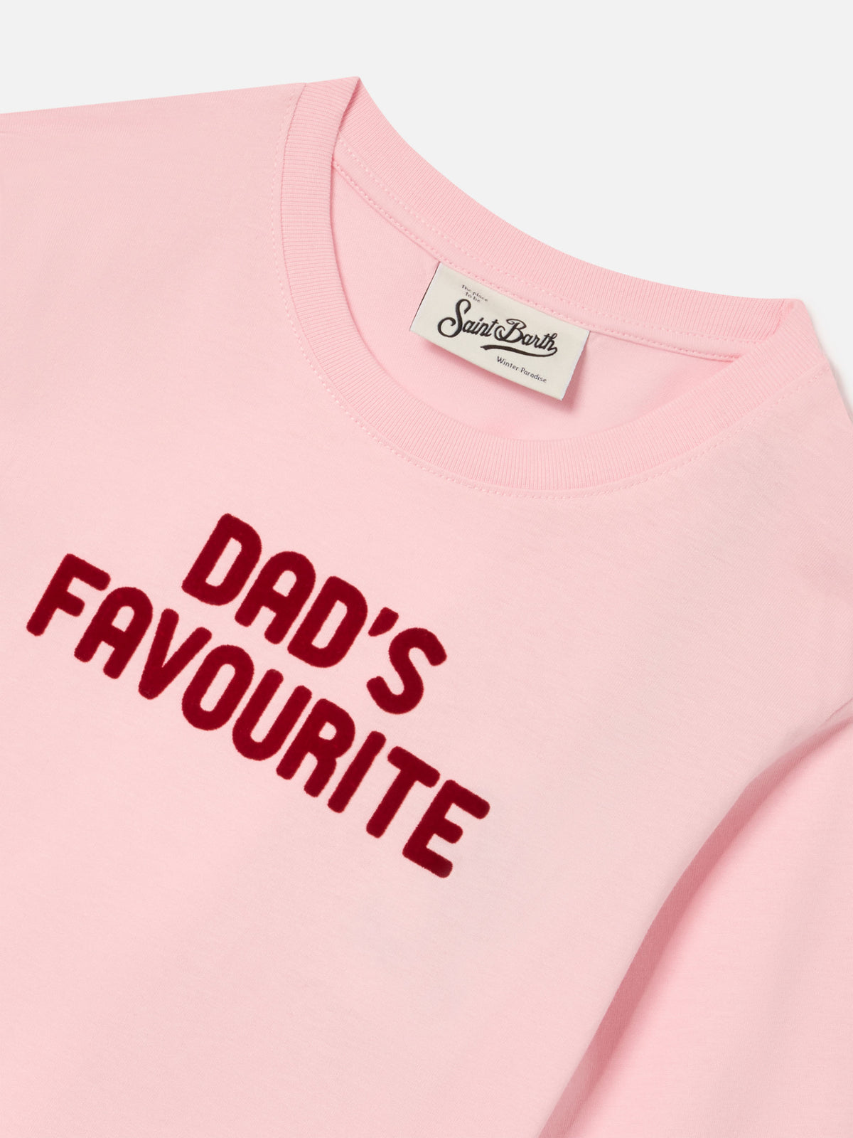 Pink Penny cotton long sleeve t-shirt with Dad's Favourite flock print