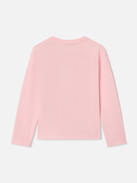 Pink Penny cotton long sleeve t-shirt with Dad's Favourite flock print