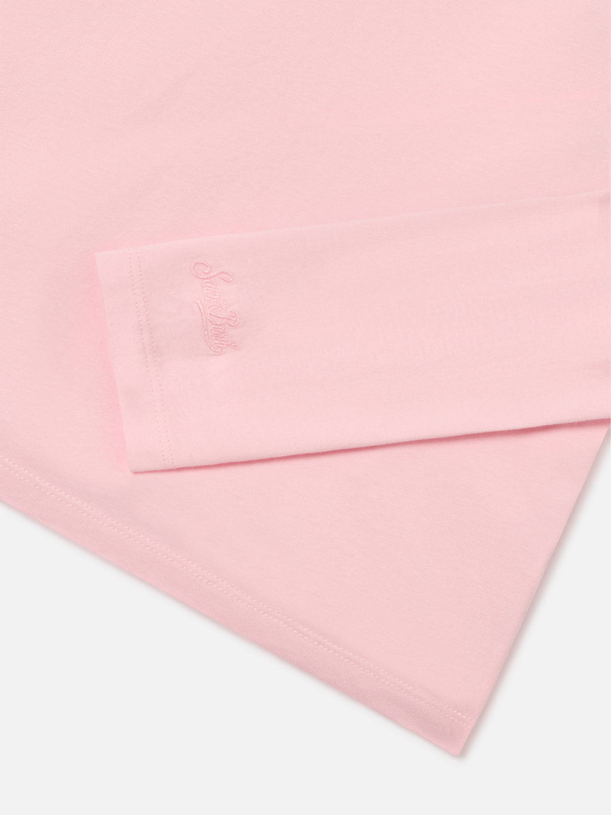 Camiseta de algodón Pink Penny de manga larga con bordado Bella E Monella 