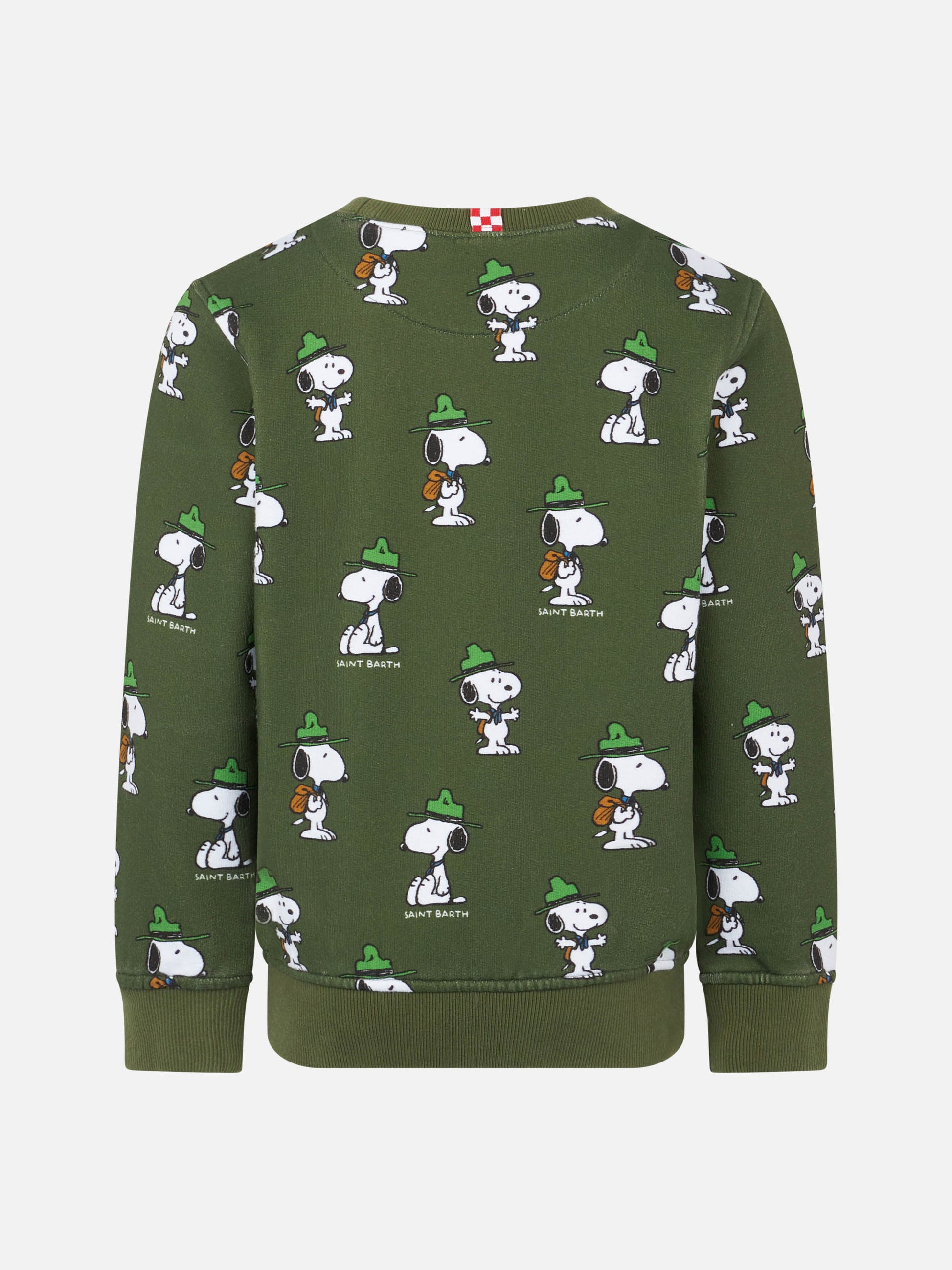 Boy crewneck green sweatshirt with Snoopy print | SNOOPY PEANUTS™ SPECIAL EDITION - MC2 Saint Barth