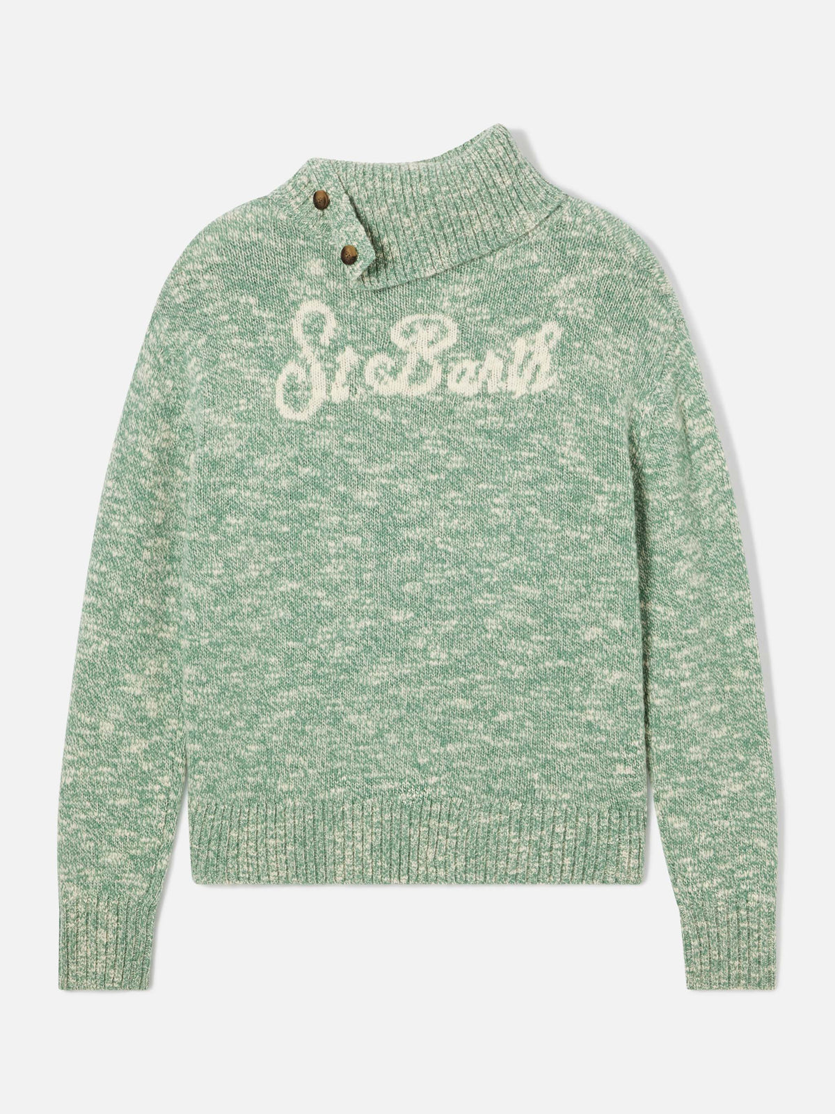 Pull en laine à col roulé Sage Philomene avec broderie logo 