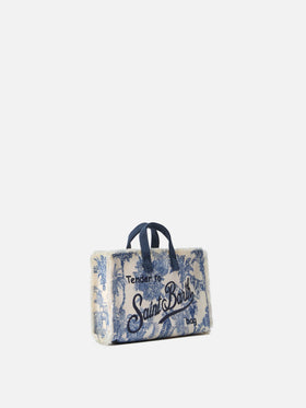 Canvas-Tasche Micro Phone mit Toile-de-Jouy-Print und kontrastierendem Logo 