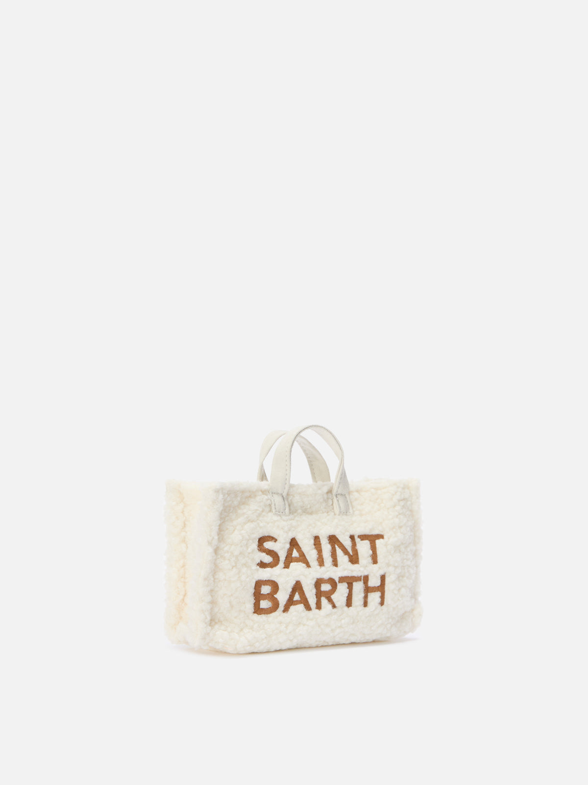 Off white Phone Bag in teddy fabric with logo embroidery