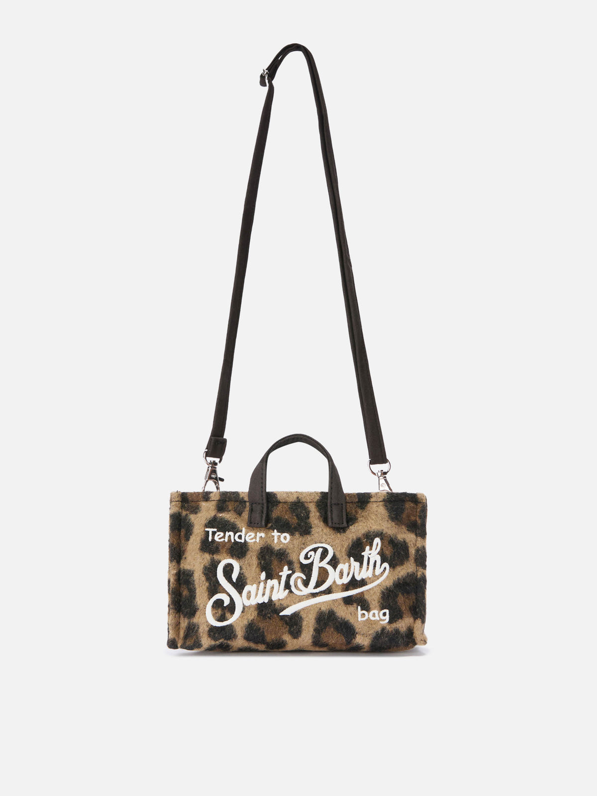 Handytasche aus Filz mit Leopardenprint 