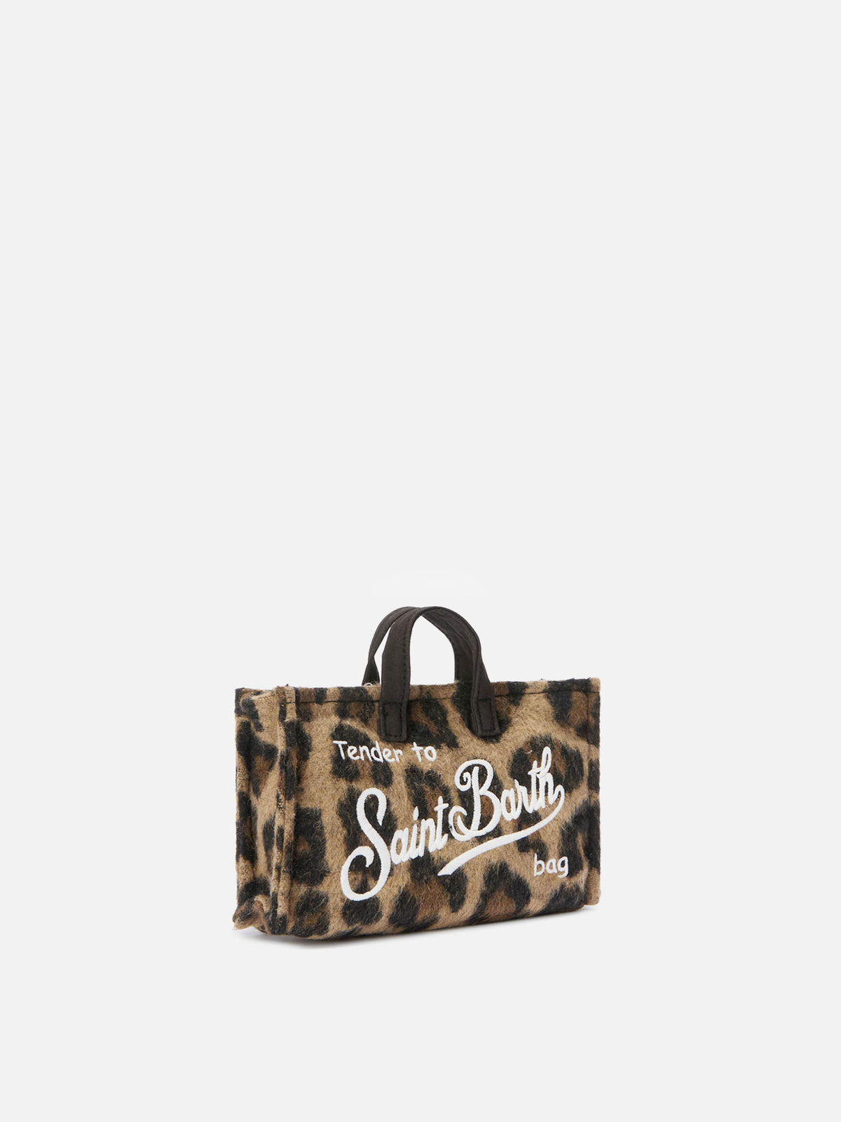 Handytasche aus Filz mit Leopardenprint 