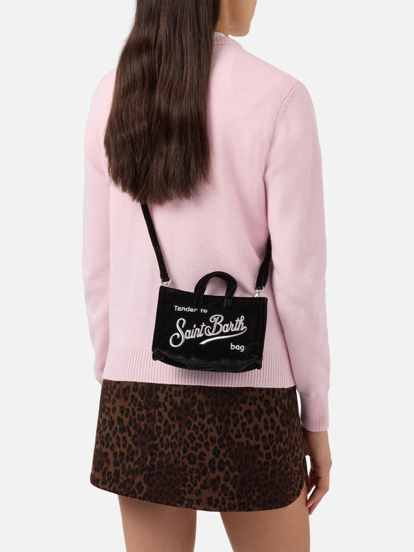 Mini Phone Bag Velvet in black velvet