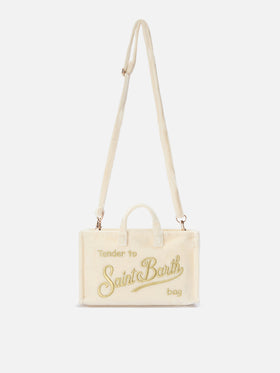 Mini Phone Bag Velvet in white velvet