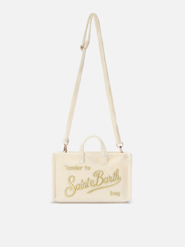 Off white Phone Bag in velvet with logo embroidery