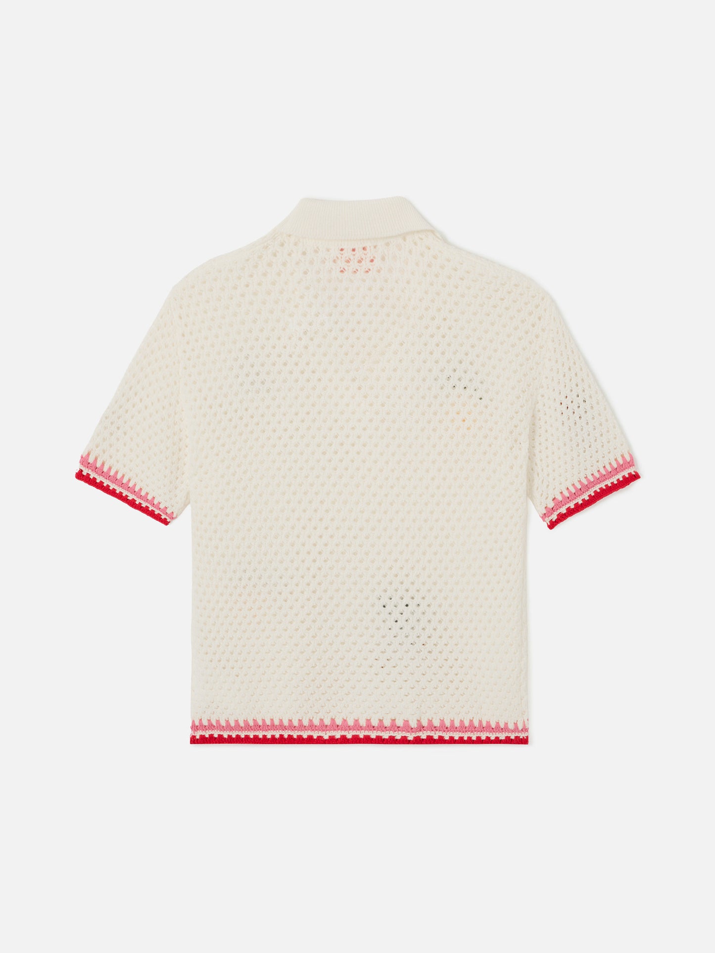 Pixie Jr Polo in white cotton blend with embroidered patches