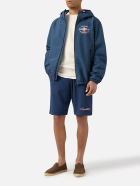 Giacca Pilot blu navy in tessuto tecnico con stampa Cigarette | Special Edition