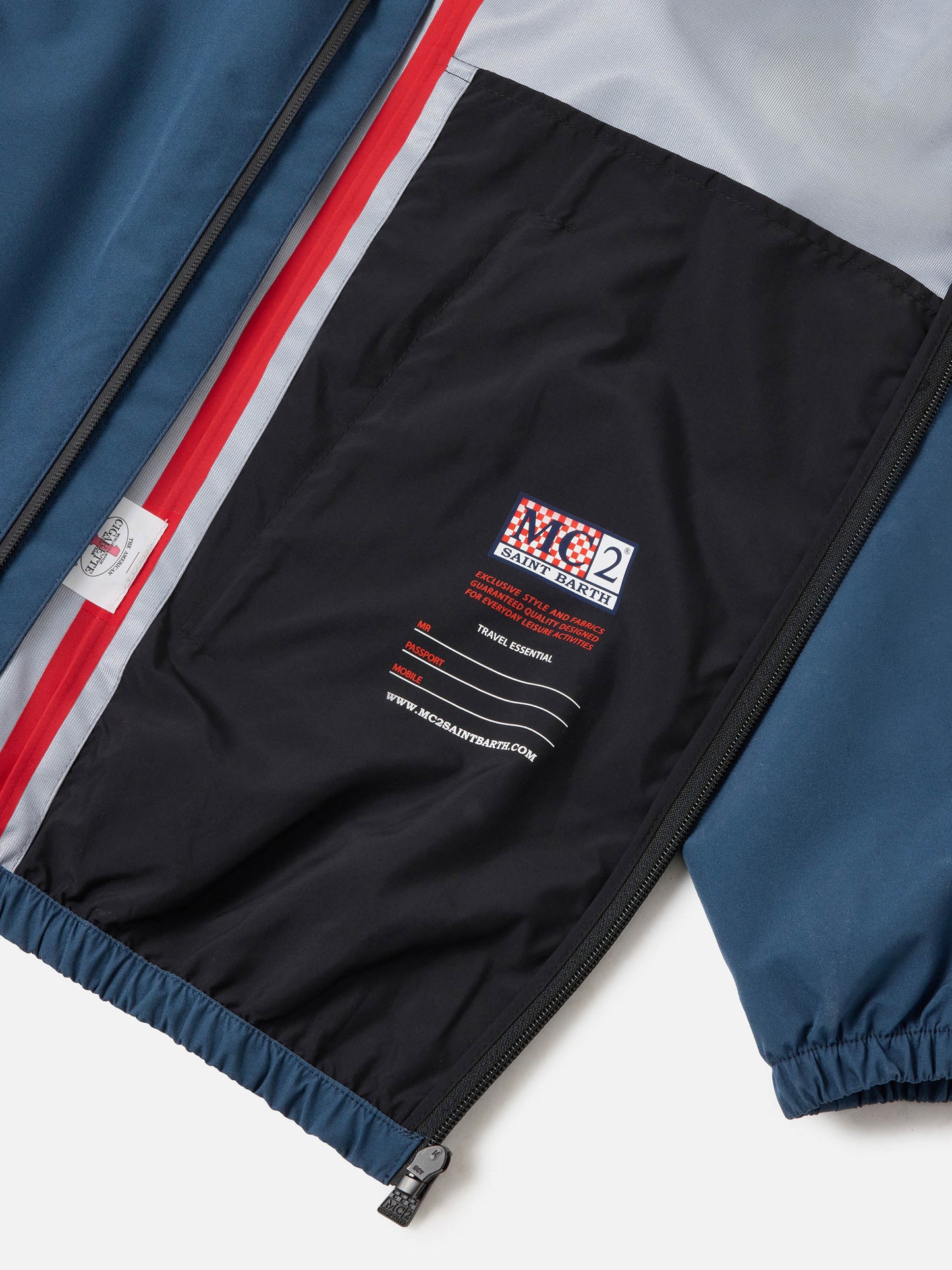 Giacca Pilot blu navy in tessuto tecnico con stampa Cigarette | Special Edition