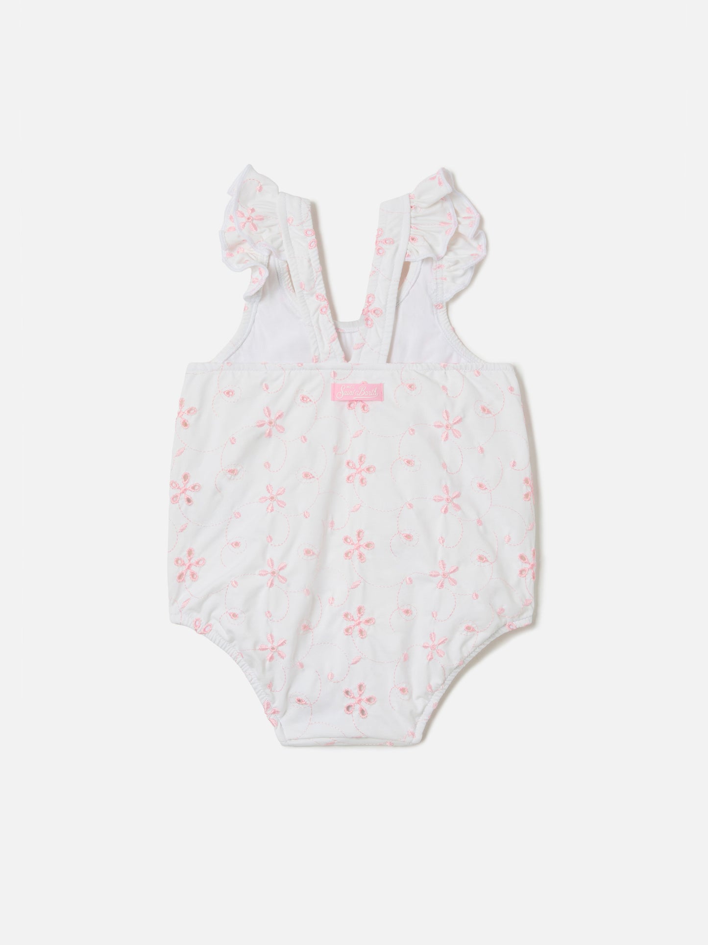 Costume intero Pinkie in sangallo ricamato rosa