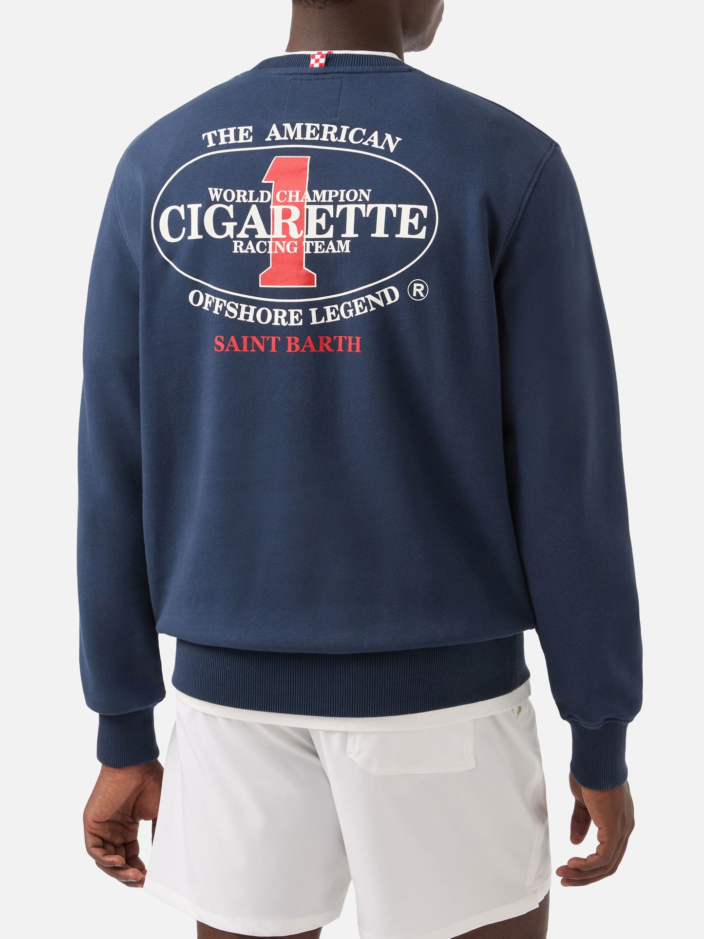 Navy blue Ponza crewneck sweatshirt with Cigarette print | Special Edition