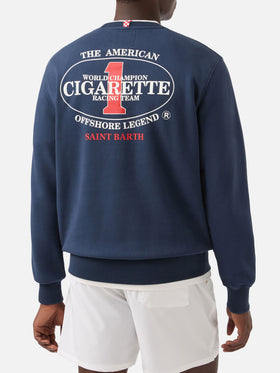 Navy blue Ponza crewneck sweatshirt with Cigarette print | Special Edition