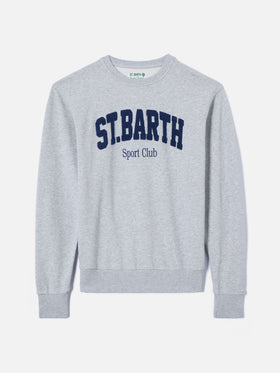Grey Ponza cotton sweatshirt with Sport Club raised terry-effect logo