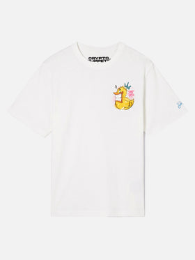 T-shirt Portofino bianca con stampa ducky Crypto Puppets | Special Edition