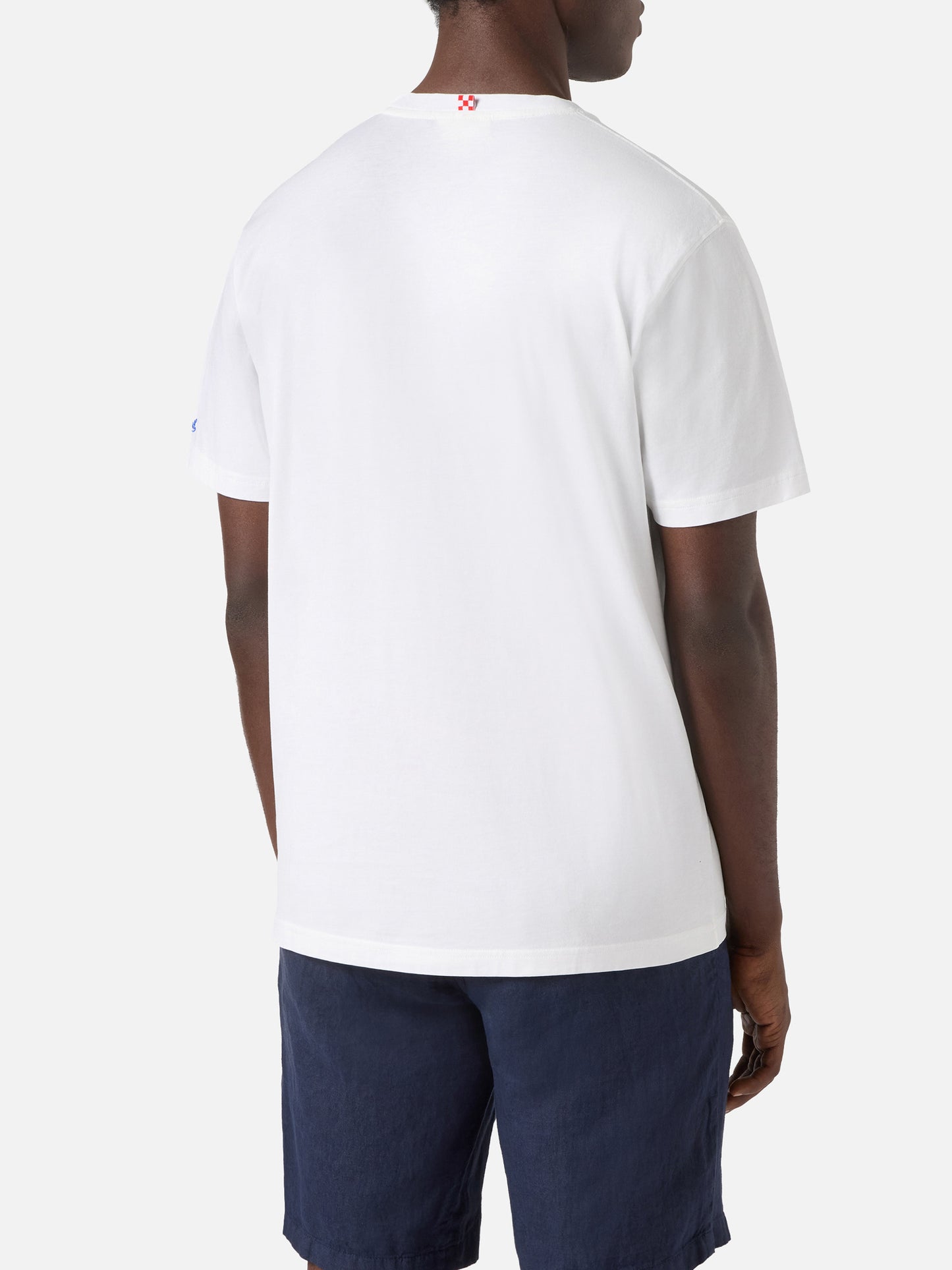 White Portofino T-shirt with Rum E Cola embroidery