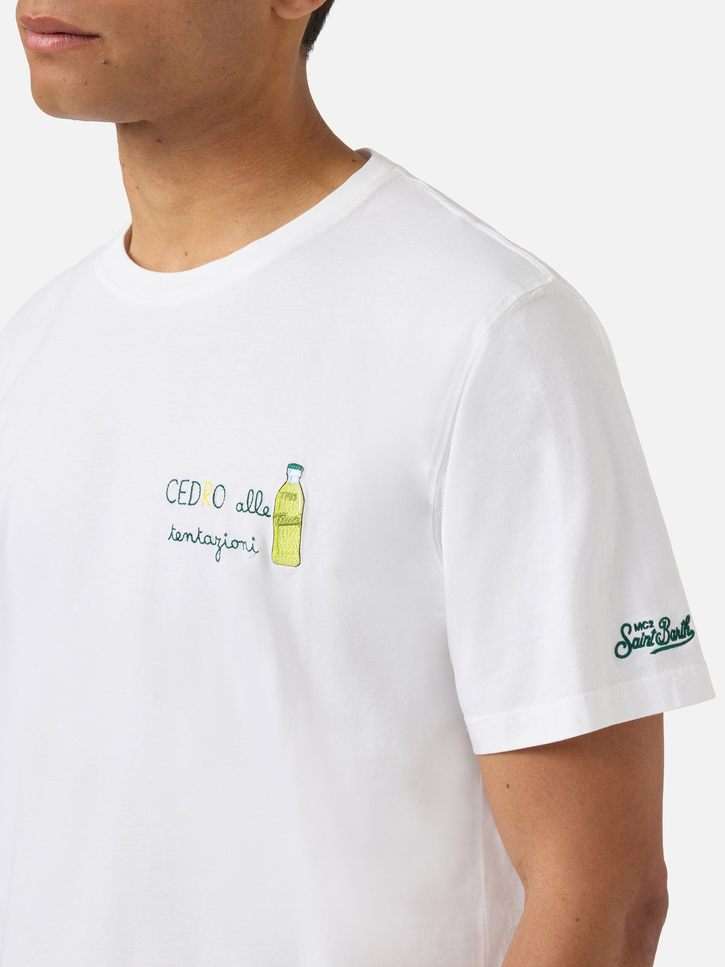 White Portofino T-shirt with Cedro Alle Tentazioni embroidery | Special Edition