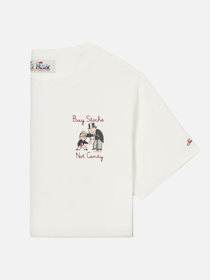 Off white Arnott cotton t-shirt with Buy Stocks Not Toys embroidery | Special edition
