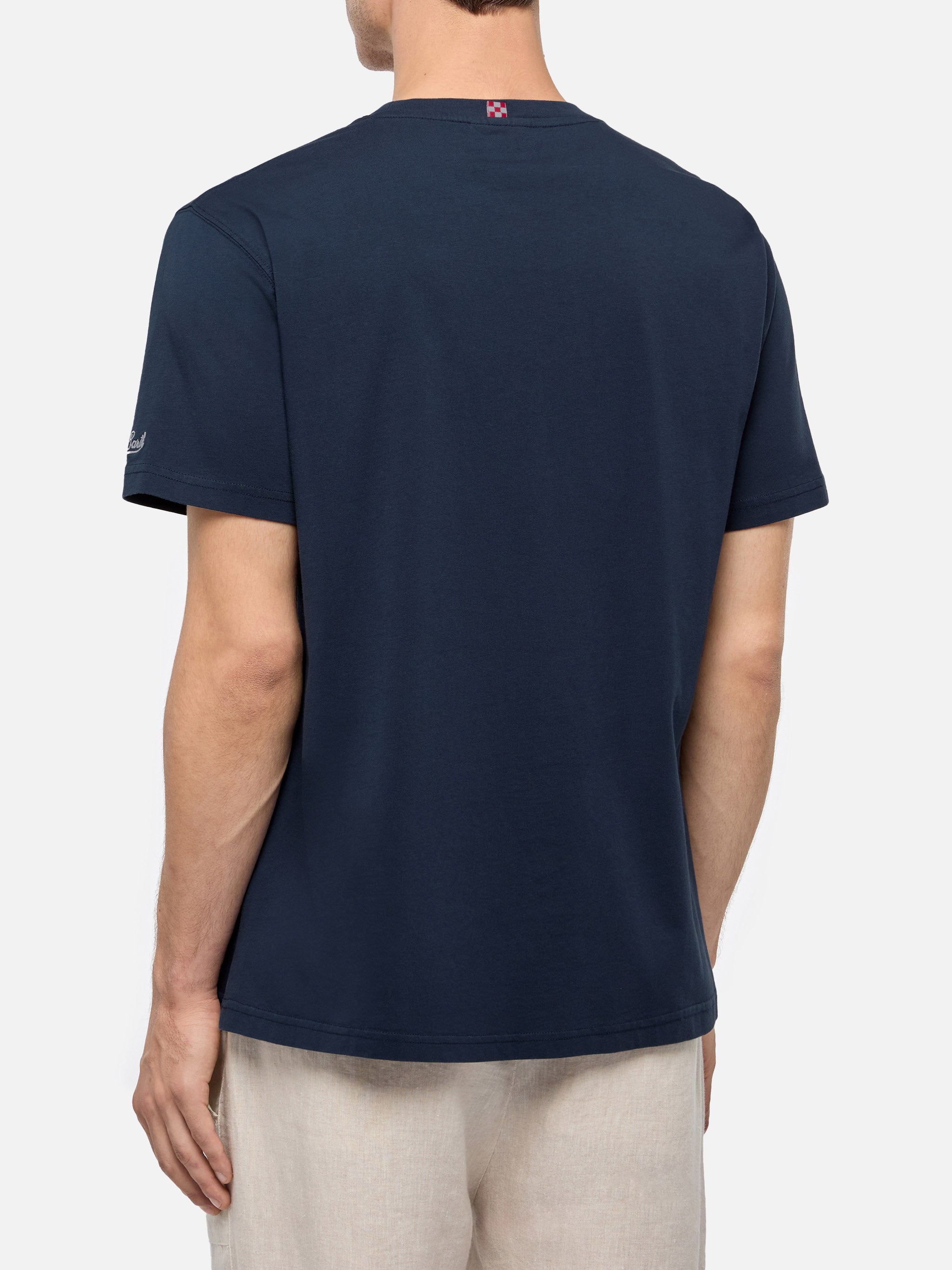 Tシャツ・カットソー MC2 SAINT BARTH Portofino organic cotton t-shirt Blu MC2 Saint Barth POT0001 Man Blue T-shirts and Polos - Zuklat