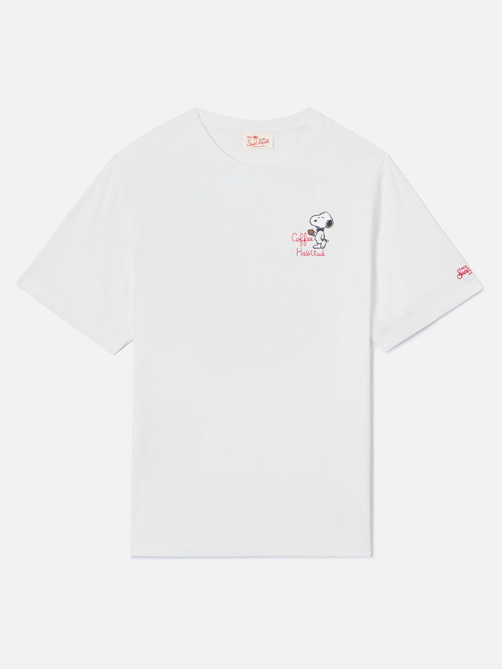White Portofino T-shirt with Coffee Habitué embroidery | Special Edition