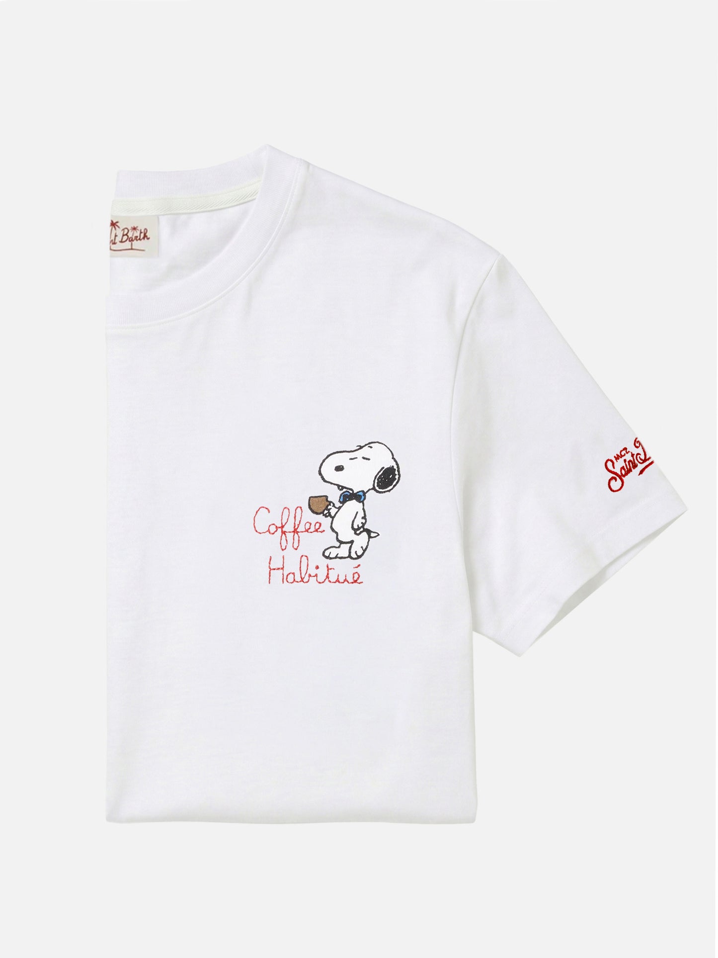 T-shirt Portofino blanc avec broderie Coffee Habitué | Édition spéciale 