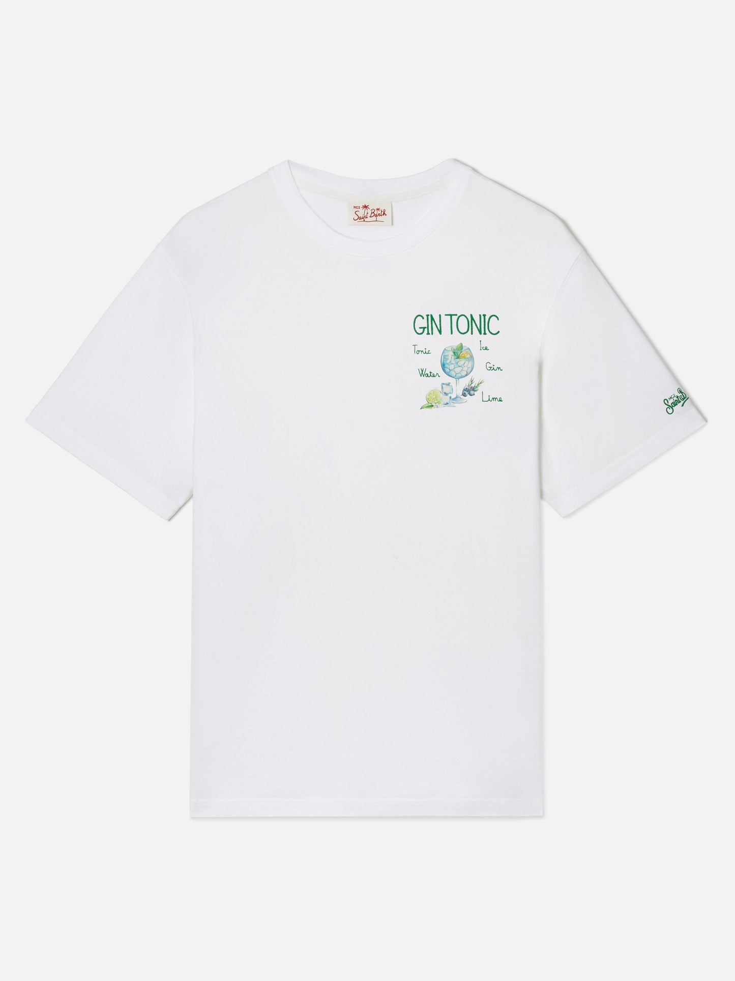 T-shirt Portofino bianca con ricamo Gin Tonic