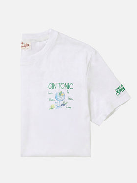 T-shirt Portofino blanc avec broderie Gin Tonic 