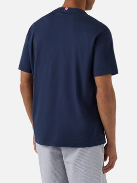 Navy blue Portofino t-shirt with car and I need money for embroidery