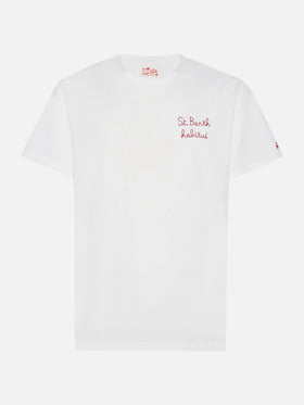 T-shirt Portofino in cotone con ricamo St. Barth habituè