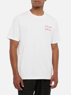 T-shirt Portofino in cotone con ricamo St. Barth habituè