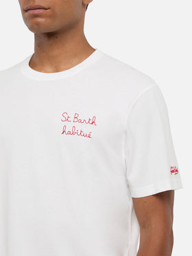T-shirt Portofino in cotone con ricamo St. Barth habituè