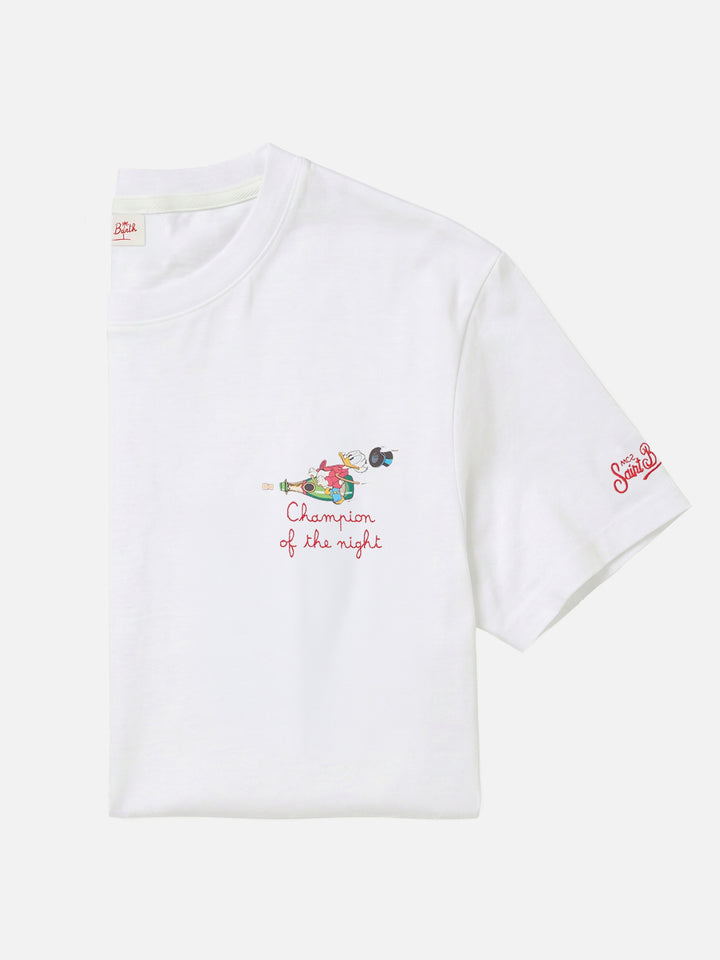 T-shirt Portofino bianca con ricamo Champion Of The Night | Special Edition