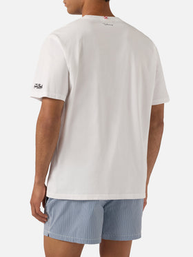 White Portofino t-shirt with Ho Un Milione Di Pensieri embroidery | Special Edition